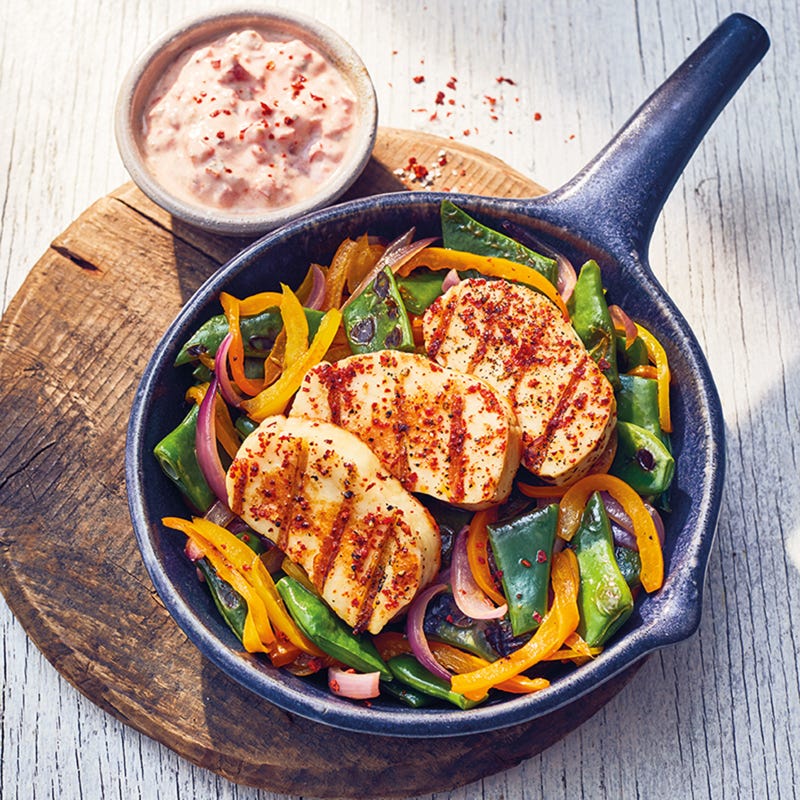 Bohnen-Halloumi-Grillpfanne