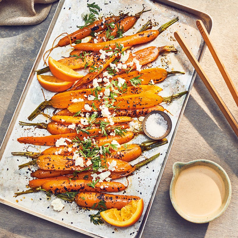 Honig-Orangen-Karotten mit Schafskäse