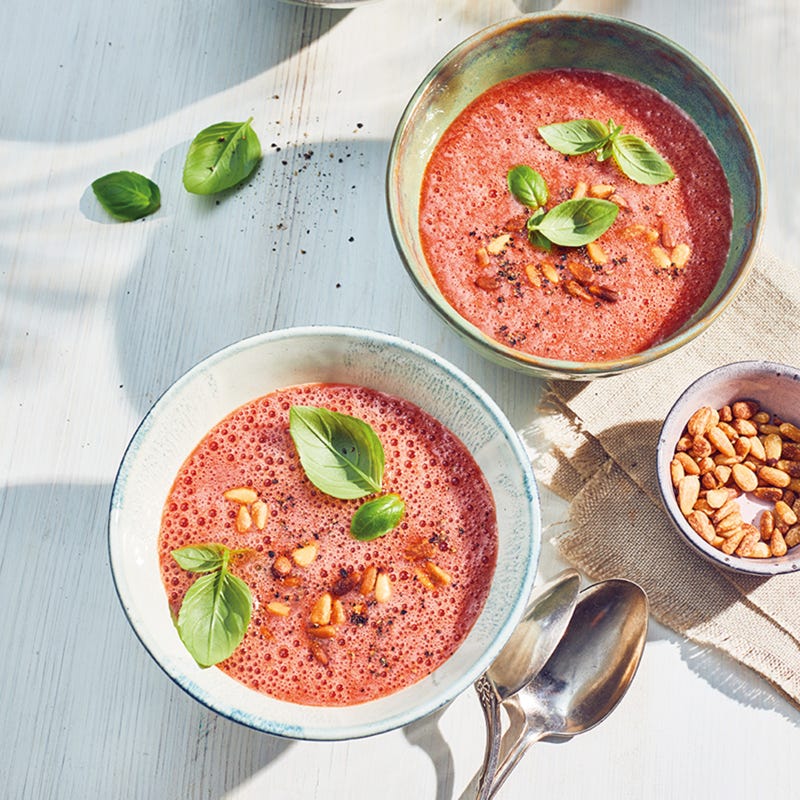 Pikante Melonen-Paprika-Gazpacho