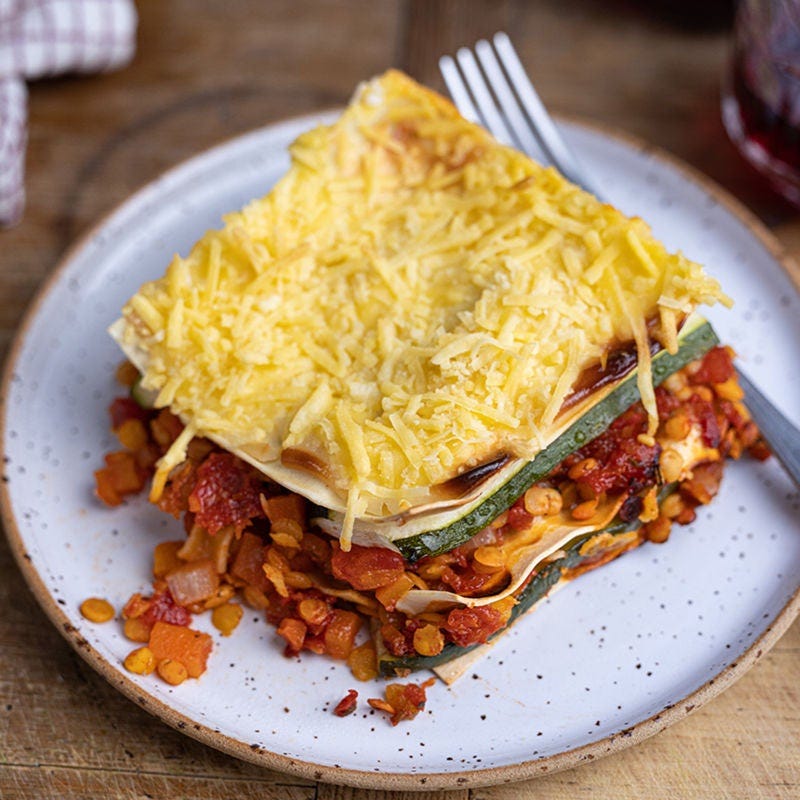 Linsen-Zucchini-Lasagne