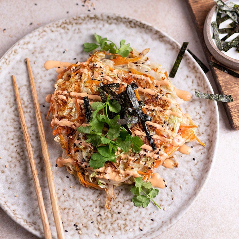 Japanische Gemüsepfannkuchen (Okonomiyaki)