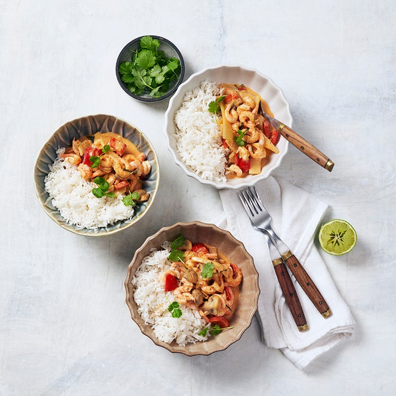 ViktVäktarna - Röd curry med räkor och svamp