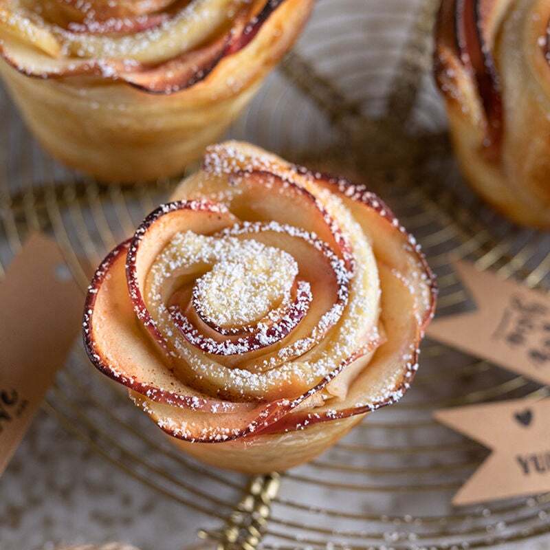 Apfelrosen-Muffins