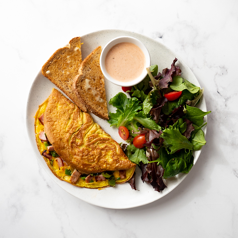 Photo of Western omelette with salad & toast by WW