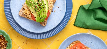 Chickpea and avocado breakfast toast