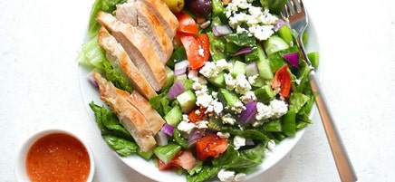Greek salad with chicken