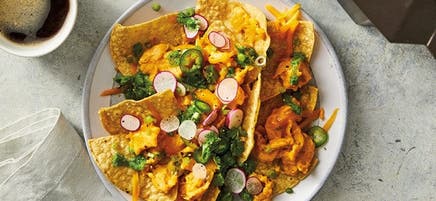 Scrambled egg chilaquiles