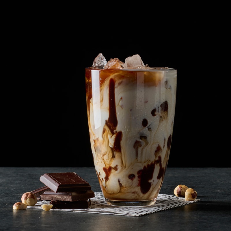 Iced Mocha Coffee with Hazelnuts