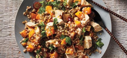 Salade de poulet à l’épeautre et à la courge