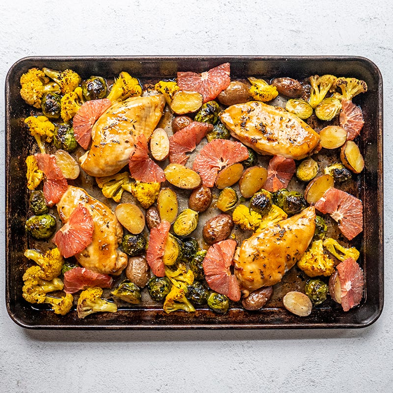 ViktVäktarna - Rostad kyckling och grönsaker med grapefruktglaze