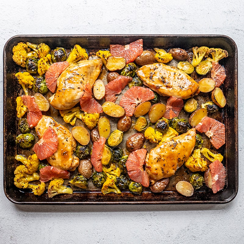 ViktVäktarna - Rostad kyckling och grönsaker med grapefruktglaze