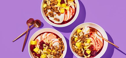 Chocolate-cherry yogurt bowls