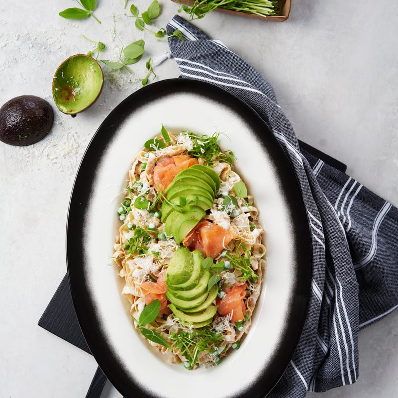 Foto van Romige pasta met gerookte zalm en avocado door WW