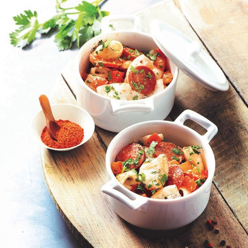 Cassolette de calamar au choriza