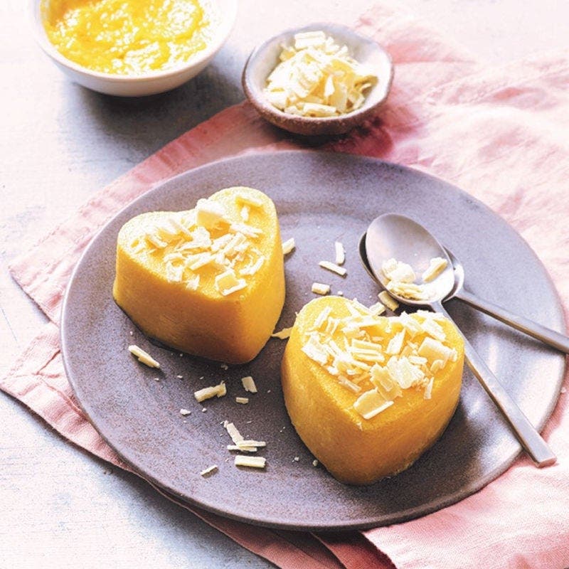 Cœur de mangue au chocolat blanc