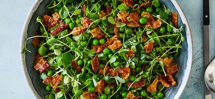 Salade de pois frais au bacon