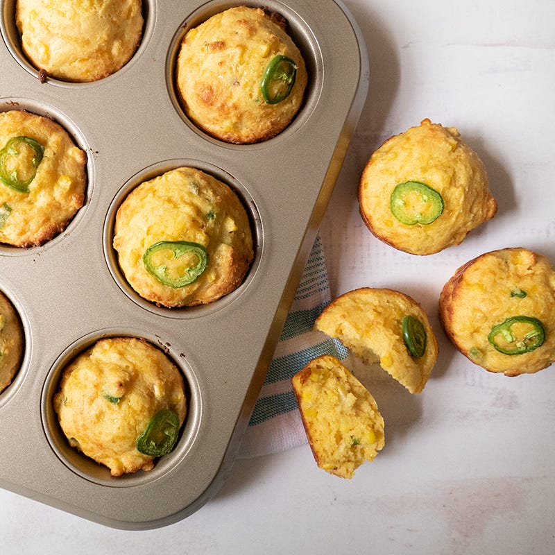Jalapeño-cheddar corn muffins