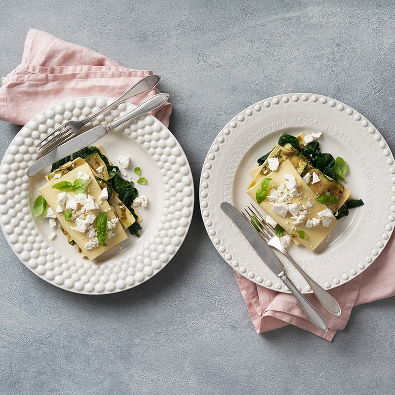 ViktVäktarna - Öppen lasagne med grillad zucchini, salladsost och pesto