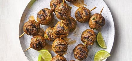 Grilled Mexican-spiced meatballs with fresh salsa