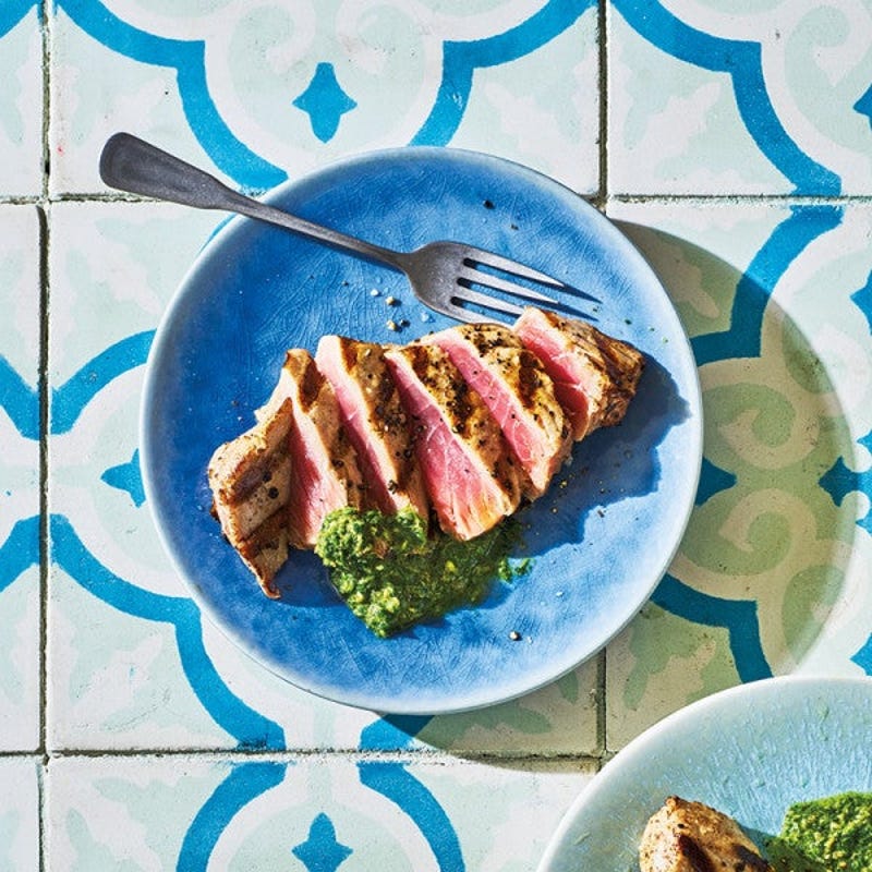 Photo of Grilled tuna with Italian salsa verde by WW