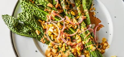 Grilled kale salad