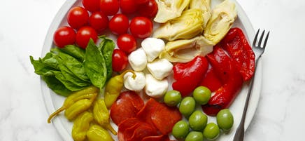 Italian antipasto meal