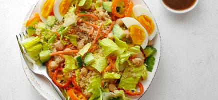 Packed vegetarian salad bowl