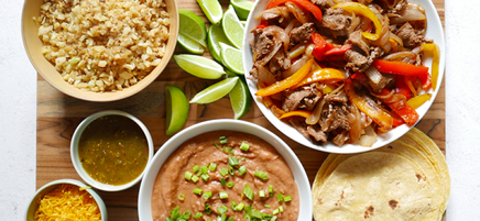 Steak fajita dinner board