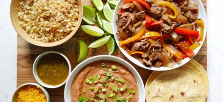 Steak fajita dinner board