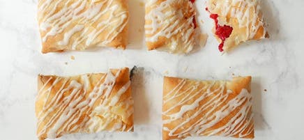 Strawberry strudel pastries