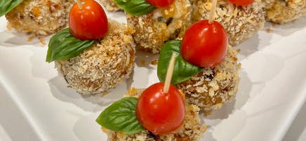 Anna's crispy mozzarella stuffed meatballs