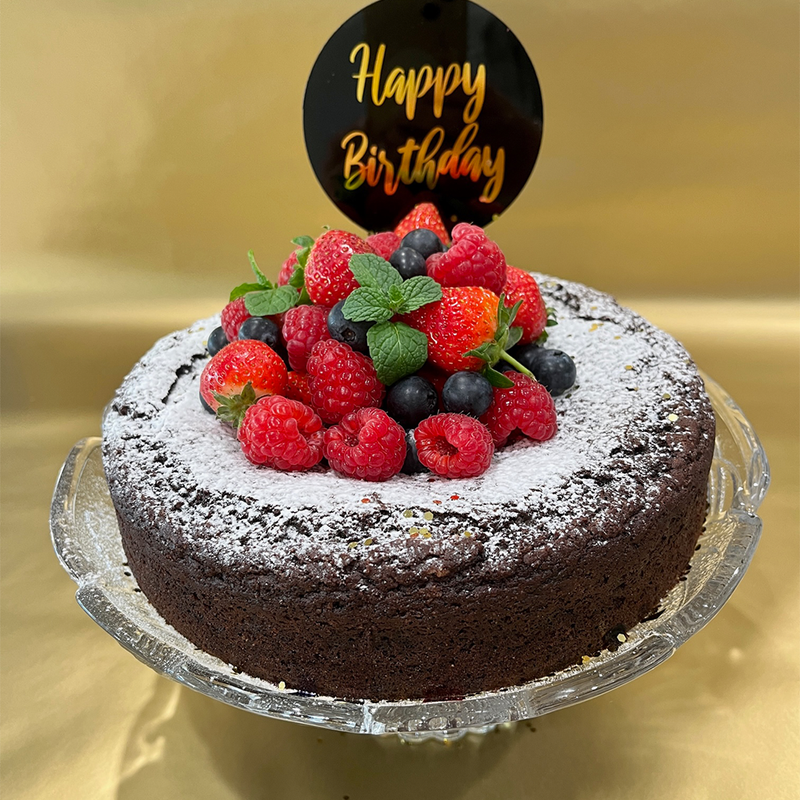 chocolate and fresh berry celebration cake