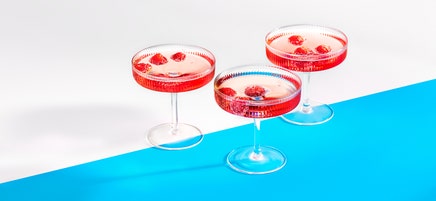Prosecco raspberry cocktail