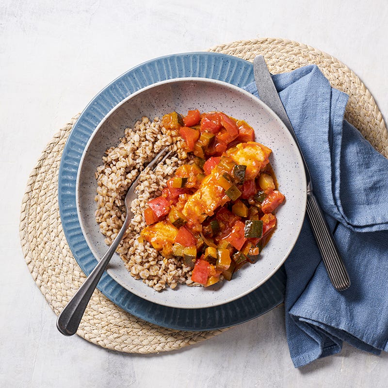 ViktVäktarna - Lax med grönsaksröra och matvete