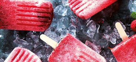 Bâtonnets glacés à la framboise et à la menthe