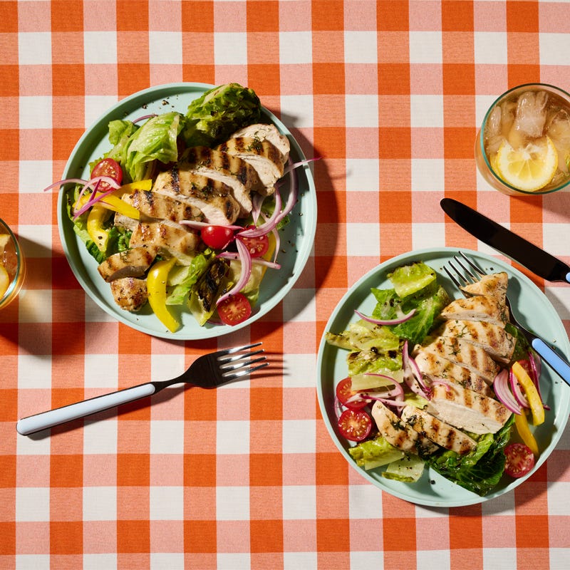 Photo of Pickle-brined chicken with grilled summer Caesar salad by WW