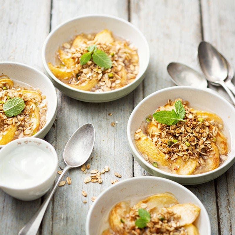 Crumble de pêche et orgeat