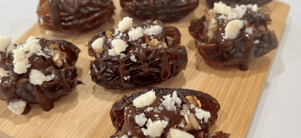 Anna's chocolate macadamia and cranberry stuffed dates