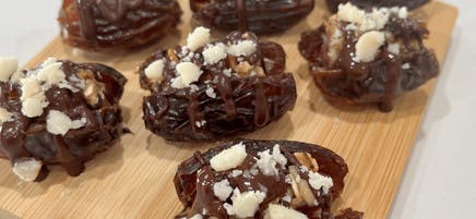 Anna's chocolate macadamia and cranberry stuffed dates