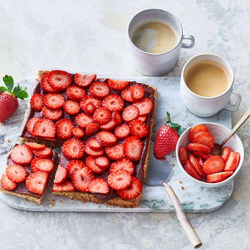 Tarte aux fraises et crème au chocolat