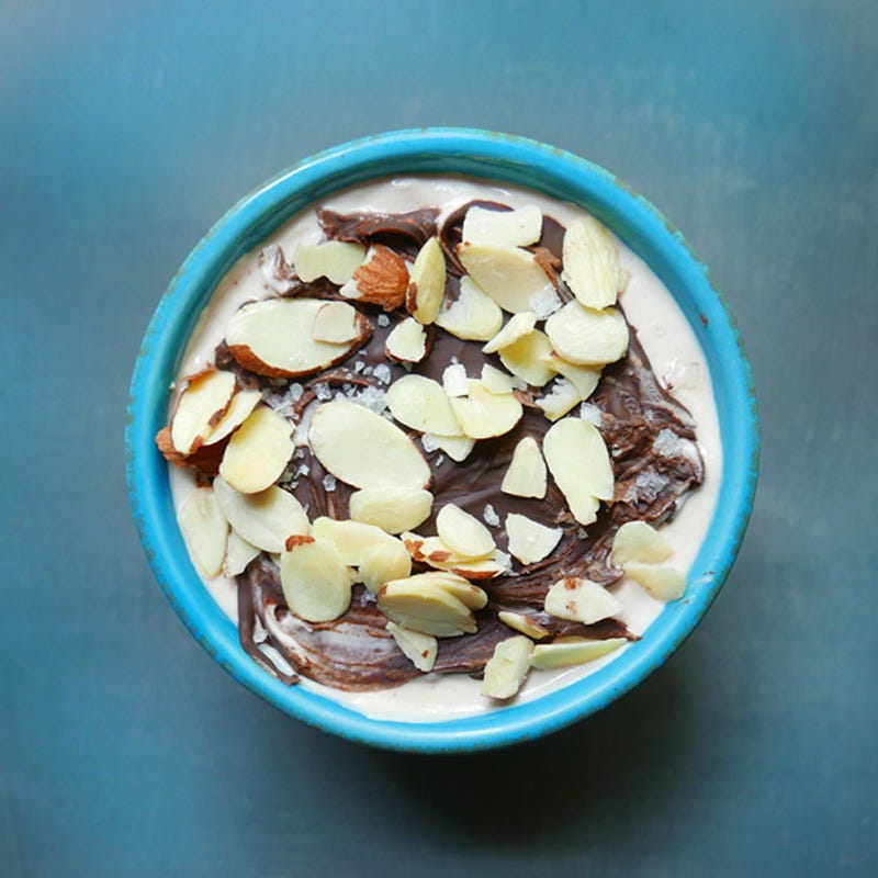 Chocolate-peanut butter yogurt cup-image