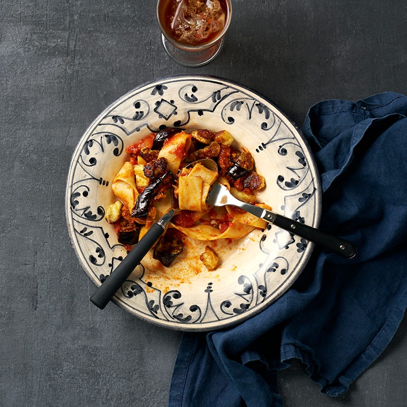 ViktVäktarna - Pappardelle med aubergine- och tomatsås och halloumi