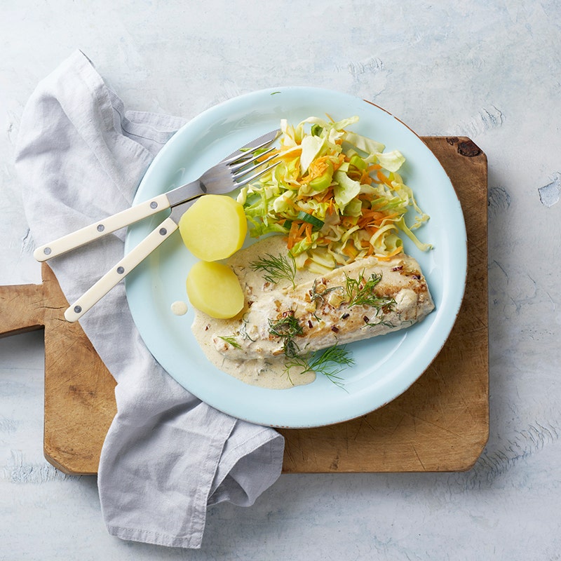 ViktVäktarna - Makrill i dillsås med potatis och råkostsallad