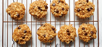 Peanut butter, banana, and chocolate chip protein cookies