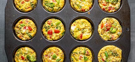 Broccoli and chive egg cups