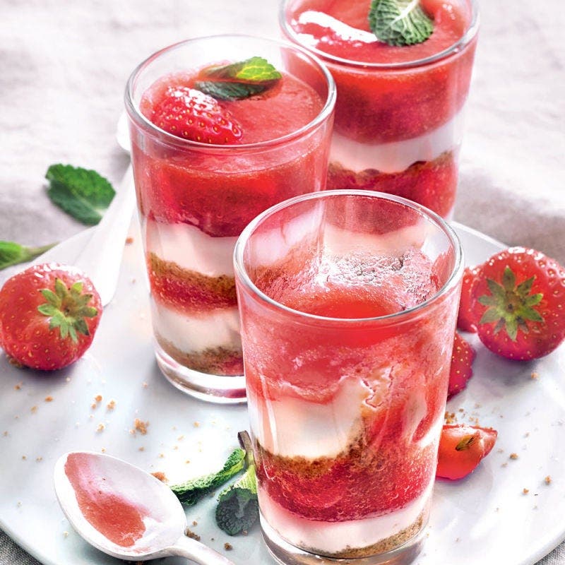 Verrines biscuités aux fraises