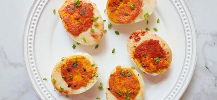 Sautéed stuffed eggs