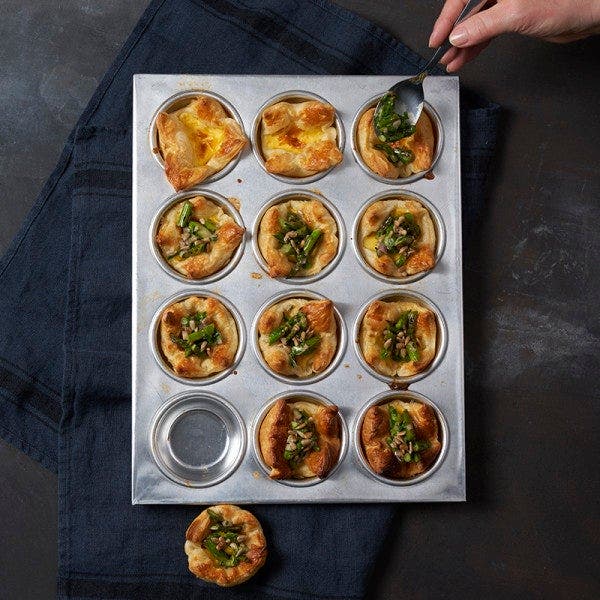 Petits paniers feuilletés aux asperges