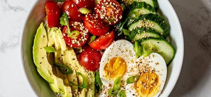 Egg, avocado and cottage cheese breakfast bowl