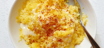 Mango shaved ice with chile-lime sprinkle
